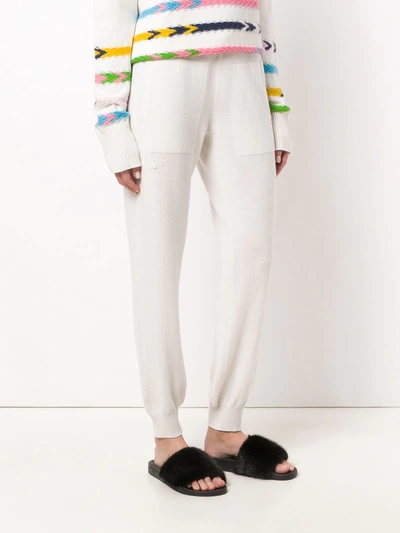 Shop Barrie Romantic Timeless Cashmere Jogging Trousers In White