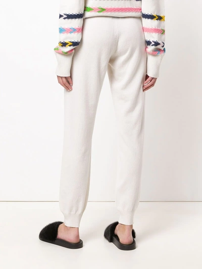 Shop Barrie Romantic Timeless Cashmere Jogging Trousers In White