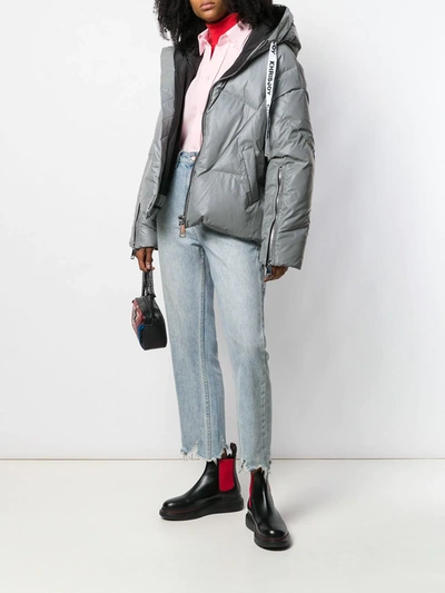 Shop Khrisjoy Hooded Puffer Jacket In Silver