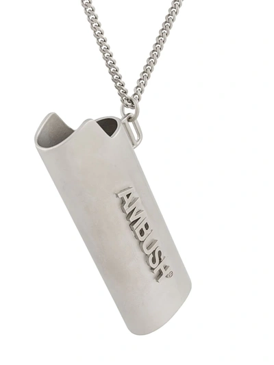 Shop Ambush 3d Logo Necklace In Silver
