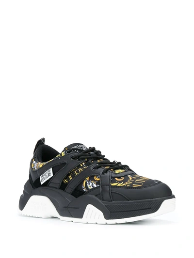 Shop Versace Jeans Couture Low-top Lace-up Sneakers In Black