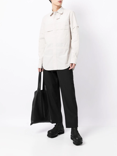 Julius Concealed-front Fastening Shirt In Weiss