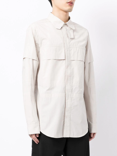Julius Concealed-front Fastening Shirt In Weiss