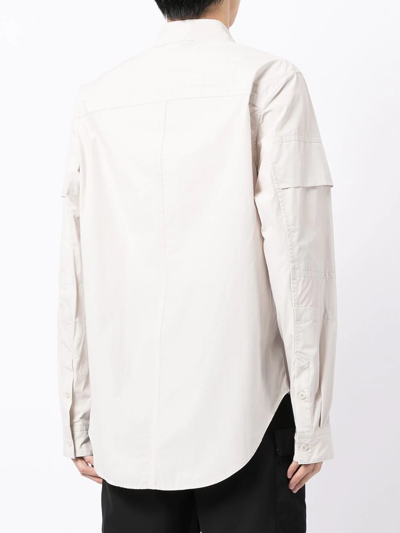 Shop Julius Concealed-front Fastening Shirt In Weiss