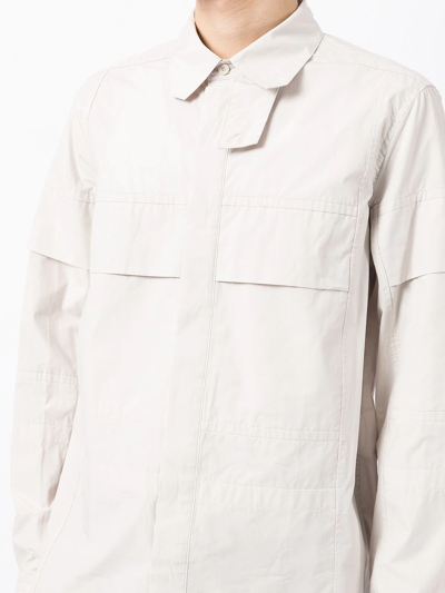 Shop Julius Concealed-front Fastening Shirt In Weiss