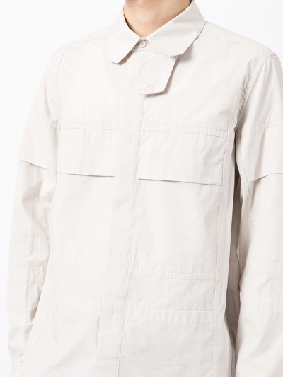 Julius Concealed-front Fastening Shirt In Weiss