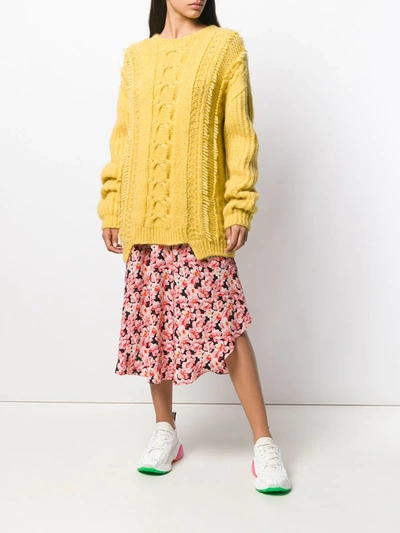 Shop Stella Mccartney Cable Knit Sweater In Yellow