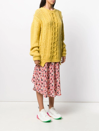 Shop Stella Mccartney Cable Knit Sweater In Yellow