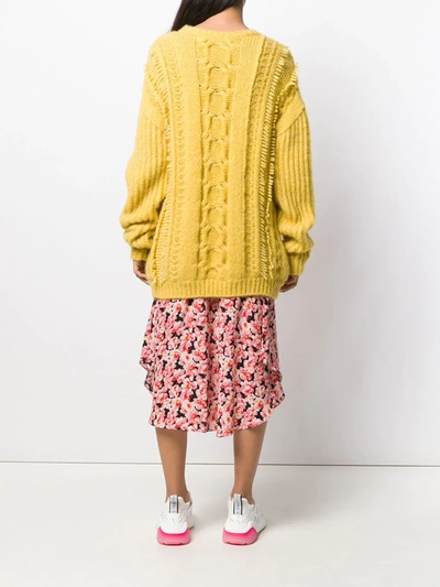 Shop Stella Mccartney Cable Knit Sweater In Yellow