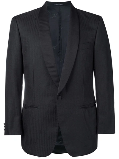 Pre-owned Pierre Cardin Vintage 1990's Pinstripe Blazer In Black