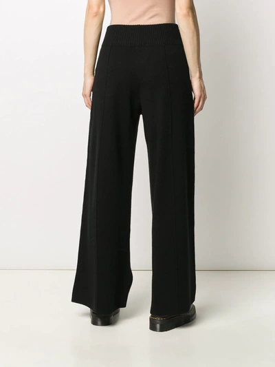 Shop Pringle Of Scotland Knitted Wide-leg Trousers In Black