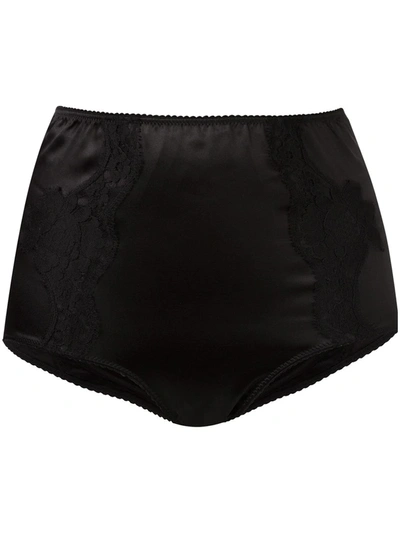 Shop Dolce & Gabbana Lace Detail Culotte Briefs In Black