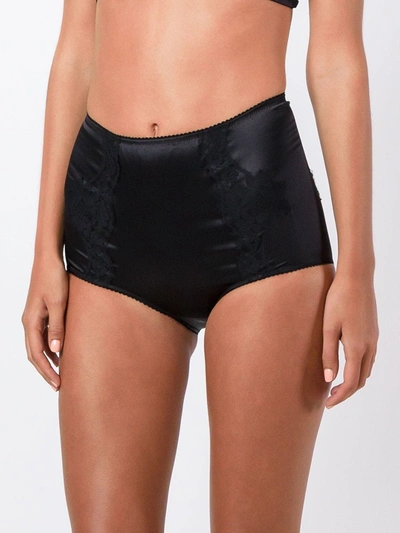 Shop Dolce & Gabbana Lace Detail Culotte Briefs In Black