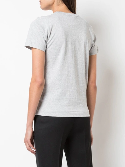 Shop Comme Des Garçons Play Contrast Logo T-shirt In Grey