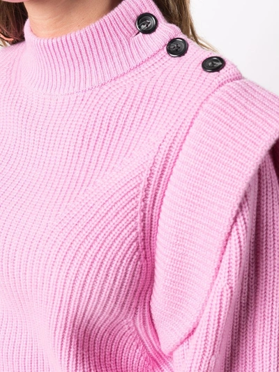 Shop Isabel Marant Peggy Ribbed Knit Jumper In Pink
