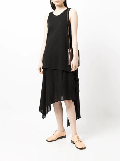 Shop Forme D'expression Layered-detail Asymmetric Dress In Black
