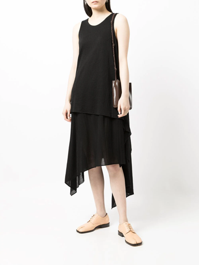 Forme D'expression Layered-detail Asymmetric Dress In Black