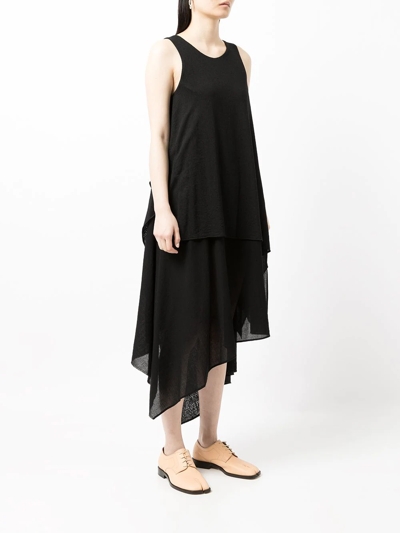 Shop Forme D'expression Layered-detail Asymmetric Dress In Black