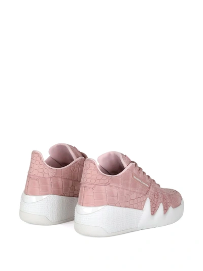 Shop Giuseppe Zanotti Crocodile Effect Sneakers In Pink