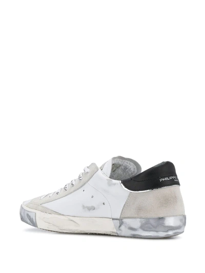 Philippe Model Calf Leather Prsx Sneakers In Vintage-effect In White
