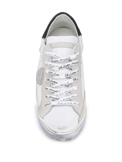 Philippe Model Calf Leather Prsx Sneakers In Vintage-effect In White