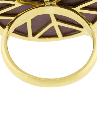 Shop Silvia Furmanovich 18kt Yellow Gold Diamond Marquerty Ring In Brown