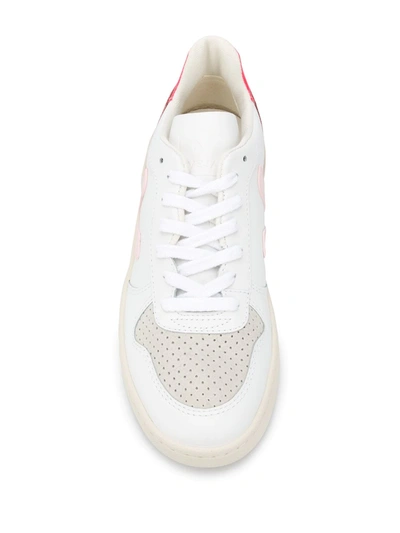 Shop Veja V-10 Lace-up Sneakers In White