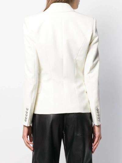 Shop Balmain Double Breasted Blazer In White