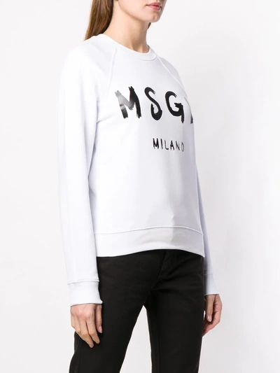 Shop Msgm Logo Sweatshirt In White