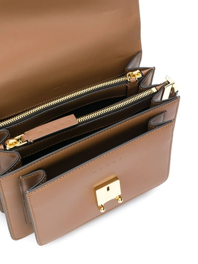 Shop Marni Trunk Shoulder Bag In Brown