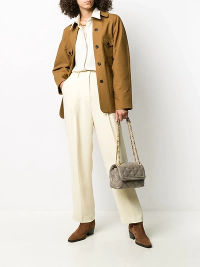 Shop Tory Burch High-waisted Tailored Trousers In Neutrals