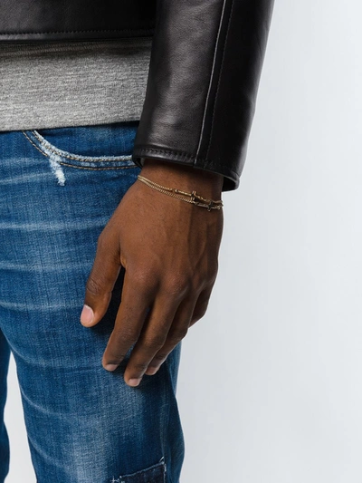 Dsquared2 Double Cross Bracelet In Metallic