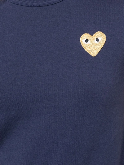 Shop Comme Des Garçons Play Logo-patch Cotton T-shirt In Blue