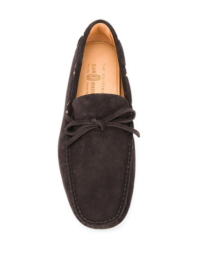 Shop Car Shoe Laced Suede Loafers In Brown