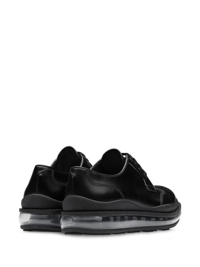 Shop Prada Brogue Detail Derby Shoes In Black