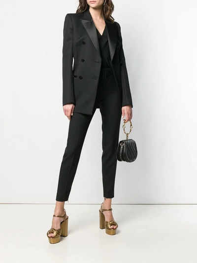 Shop Saint Laurent Tuxedo Skinny Trousers In Black