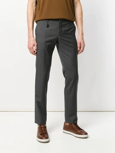 Incotex Trousers With Tassel Detail And Pockets In Grey