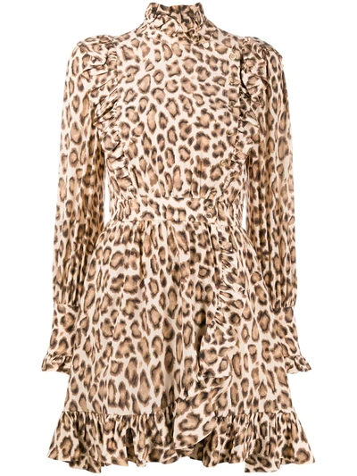 Shop Zimmermann Leopard Print Dress In Neutrals