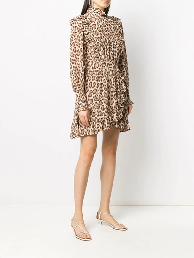 Shop Zimmermann Leopard Print Dress In Neutrals