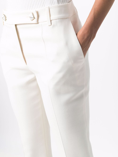 Shop Valentino Tailored Straight-leg Trousers In White