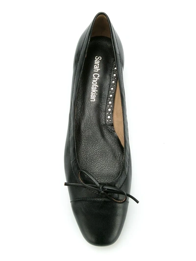 Shop Sarah Chofakian Martina Leather Ballerina Shoes In Black