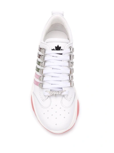 Shop Dsquared2 Multi-striped Low-top Chunky Sneakers In White