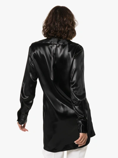 Shop Bottega Veneta Textured Bib-panel Shirt In Black