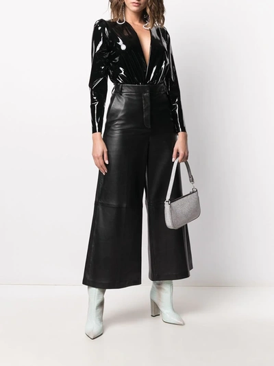 Shop Alchemy X Lia Aram Faux-patent Leather Bodysuit In Black
