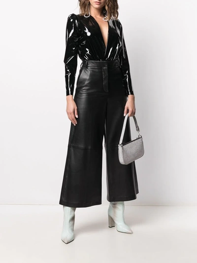 Alchemy X Lia Aram Faux-patent Leather Bodysuit In Black