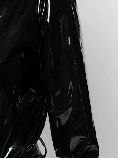 Shop Alchemy X Lia Aram Faux-patent Leather Bodysuit In Black