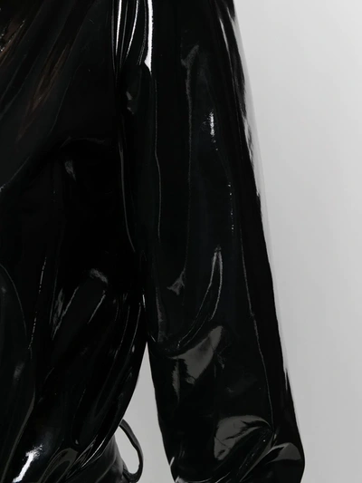 Alchemy X Lia Aram Faux-patent Leather Bodysuit In Black