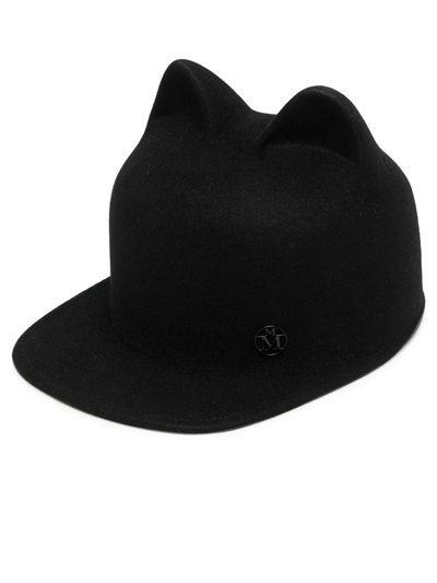 Maison Michel Jamie Felt Ear Cap In Black