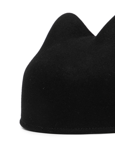 Maison Michel Jamie Felt Ear Cap In Black