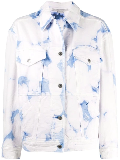 Shop Stella Mccartney Acid Wash Denim Jacket In White